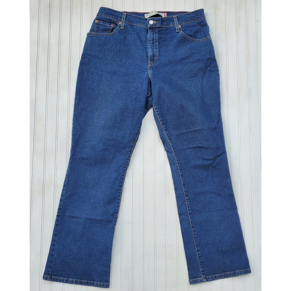 Levis 550 Classic Relaxed Bootcut Jeans Medium Wash Denim Womens‎ 14M Stretch